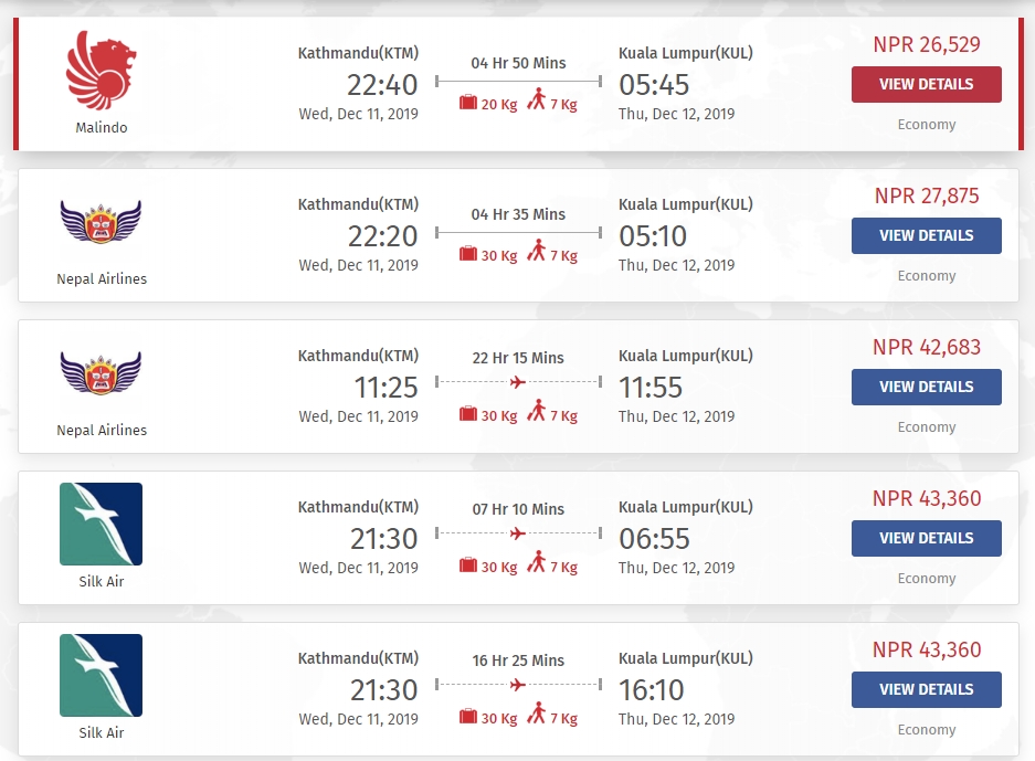 ktm to japan flight price