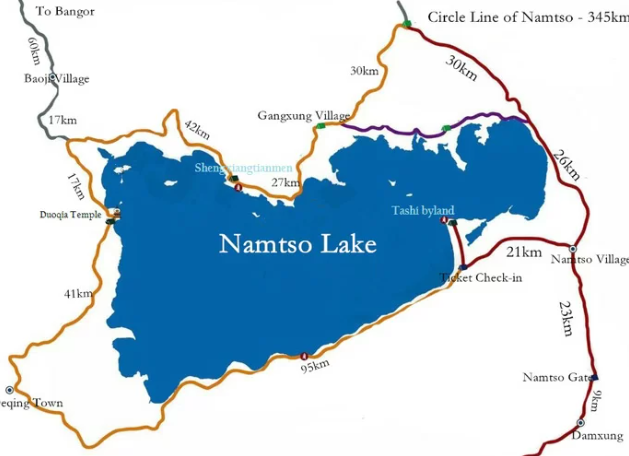 namtso lake map