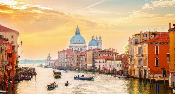 sunset in venice